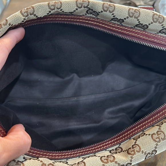 Gucci GG brown and burgundy Boston bag - Picture 14 of 15